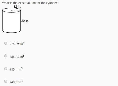 What is the exact volume of the cylinder