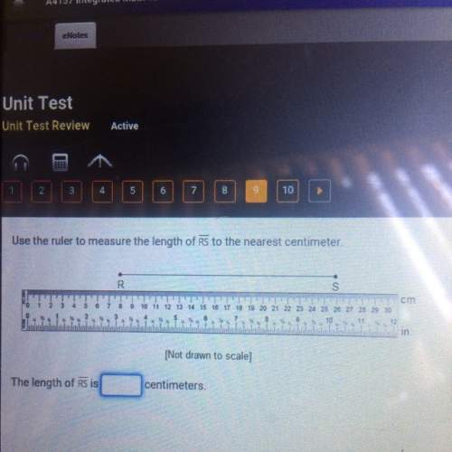 Use the ruler to measure the length of rs to the nearest centimeter. the length of rs is blank centi