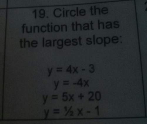 Circle the function that has the largest slope