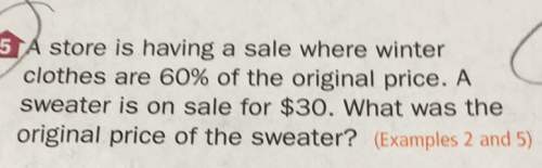 Store is having a sale where winter / " clothes are of the original price a sweater is on sale for w
