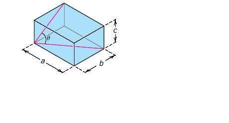 "!  the rectangular box shown in the figure has dimensions 10"" 7"" 3"" (a = 10, b = 7, c = 3)