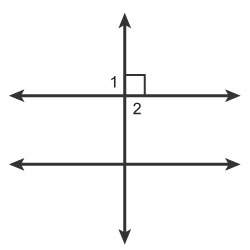 Which relationship describes angles 1 and 2?  adjacent angles ve