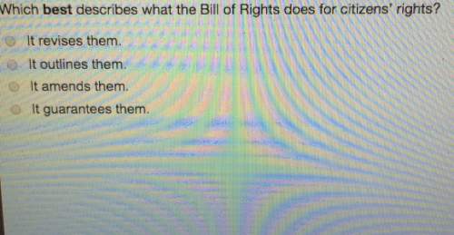 Which best describes what the bill of rights does for citizens' rights?  it revises them.