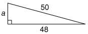 Use the pythagorean theorem to find the missing length in the following right triangle.&lt;