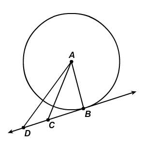 Cd←→ is tangent to circle a at point b. what is the measure of ∠abd? &lt;