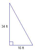 The mainsail of a sailboat is shaped like a right triangle with the dimensions shown. how much mater