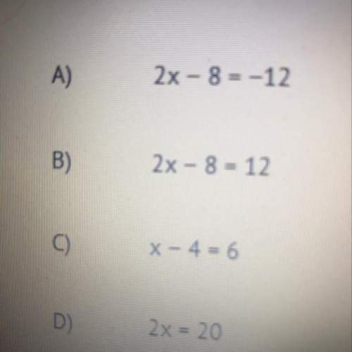 Which equation is equivalent to 8-2x=12?
