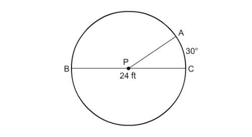 In circle p, bc = 24 ft. what is the length of bac?
