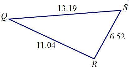 List the angles in triangle qrs from smallest to largest.