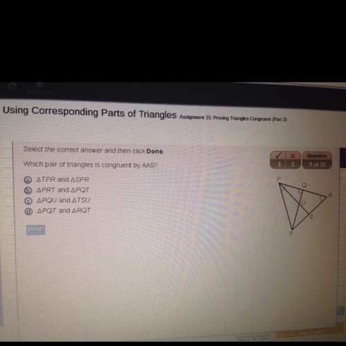 Which pair of triangles is congruent by aas?