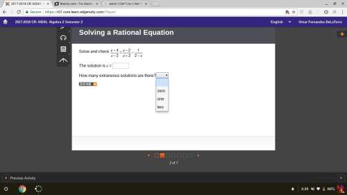 Asap pls solve and check c-4/c-2=c-2/c+2-1/2-c the solution is c = ? how many extraneous solutions