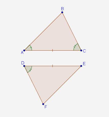If the triangles in the diagram are congruent, which equation must be true? m∠a= m∠e