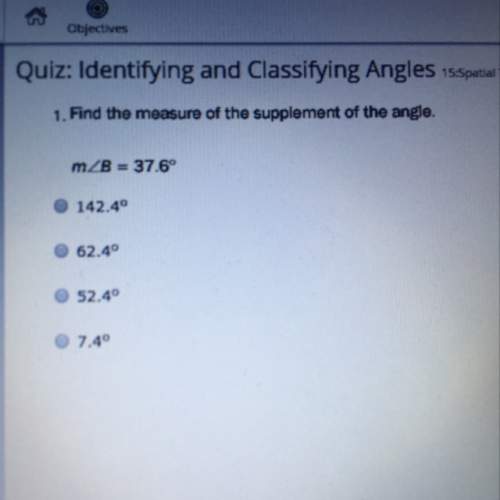 Find the measure of the supplement of the angle.