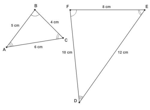 Which similarity statement describes the polygons?  △abc∼△def △abc∼△edf