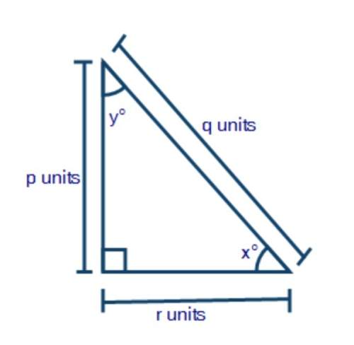 The figure below shows a right triangle:  what is r ÷ q equal to? (6 points)