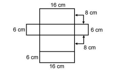 The figure is the net for a rectangular prism. what is the surface area of the rectangular prism rep