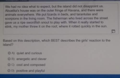Based on this description, which best describes the girls' reaction to the island?