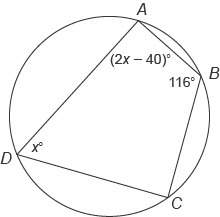 Math will give  quadrilateral abcd  is inscribed in this circle. what is the me