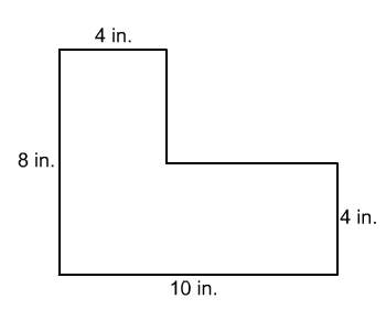 Find the area of the figure. assume the figure is made up of parallelograms. a. 80 in2 b. 56 in2 c.