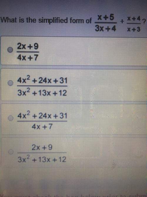 What is the simplified form of the quantity of x plus 5, all over the quantity of 3x plus 4 + the qu