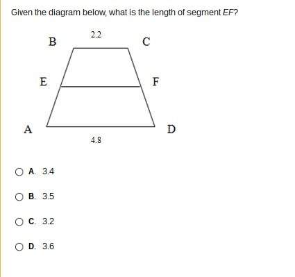 Given the diagram below, what is the length of segment ef