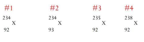 Which of the following represent isotopes of the same element?  a. 1, 2, and 3