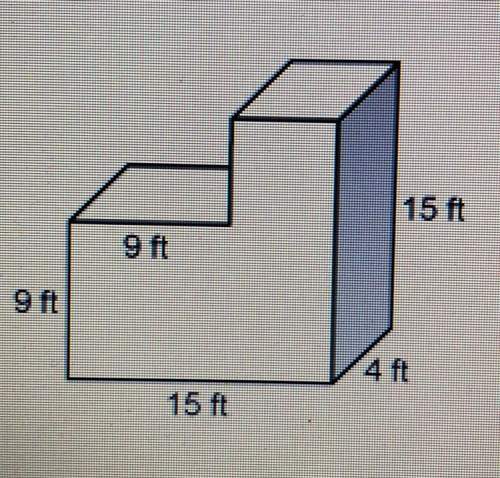What is the surface area of the figure ?  a. 291 ft2 b. 582 ft2  c. 900 ft2