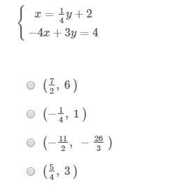 Which ordered pair is a solution to the system of equations?