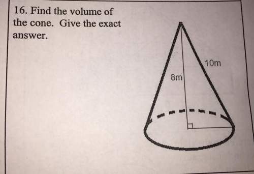 How would you find the volume of this cone?