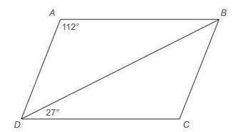 Db is a diagonal of  parallelogram abcd  .  what is the measure of ∠adb?