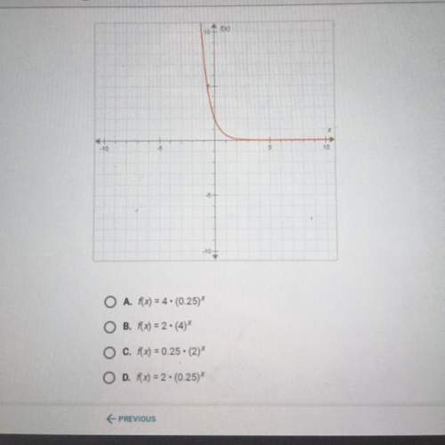 Identify the exponential function for this graph. (be sure to look at the scales on the x- and