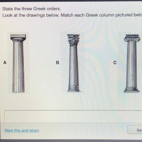 State the three greek orders. look at the drawings below. match each greek column pictured bel