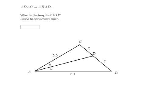 Angle dac = angle bad what is the lenght of b-d picture included