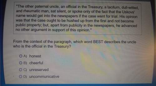 From the contex of the paragraph, which word best describes the uncle who is the official in the tre