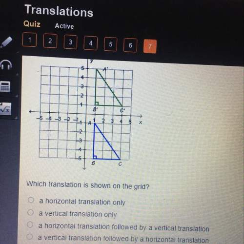 The triangles on the grid below represent a translation. which translation is shown on the grid? a.