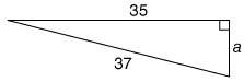 What is the length of a in this triangle?  2 12 35.5 8