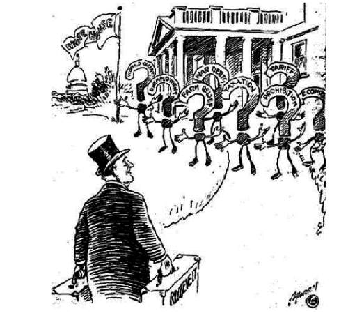This political cartoon from 1933 is suggesting that president roosevelt."(see attachment). a)