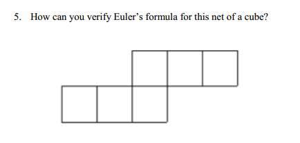 How can you verify euler's formula for this net of a cube?