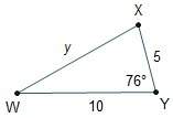 On which triangle can the law of cosines be applied once to find an unknown angle measure? law of c