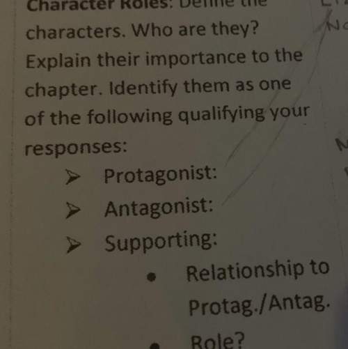 How do you relate a character to a protagonist / anatagonist, and what does my teacher mean by the w
