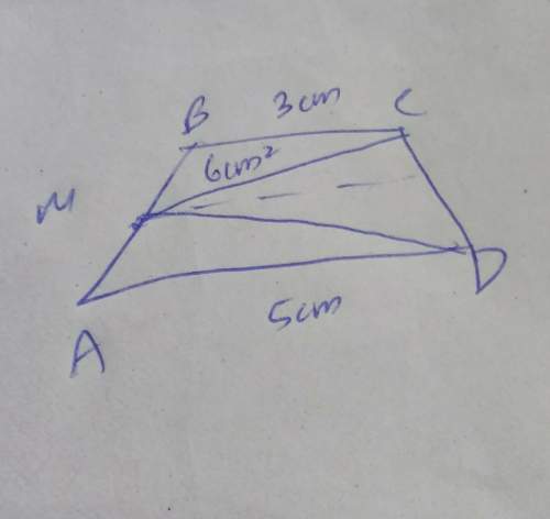 Find the area of trapezoid abcd. m is the centre of ab.