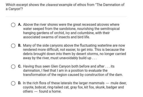 Which excerpt shows the clearest example of ethos from "the of a canyon"?