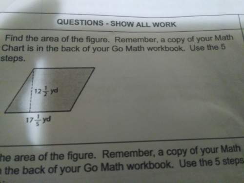 Find the area of the figure. remember, a copy of your math charts is in the back of your go math wor