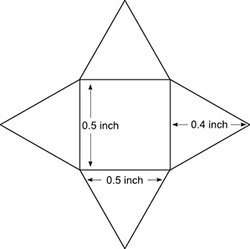 (05.07 mc) the net of a square pyramid is shown:  what is the surface area o