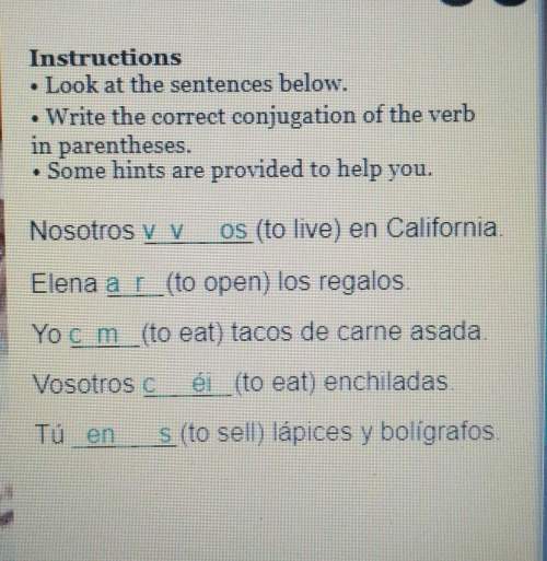 Instructions• look at the sentences below.• write the correct conjugation of the verb