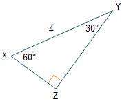 Given right triangle xyz, what is the value of tan(y)?  one-half startfraction sta