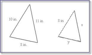 Find the value of x. the triangles shown are similar.  9 in.