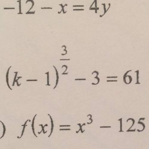 Solve the equation (k-1)^3/2 -3 =61
