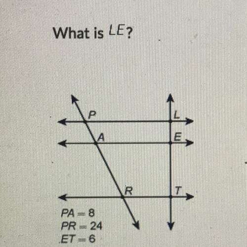 What is le  answers a. 18 b. 3 c. 12 d. 6