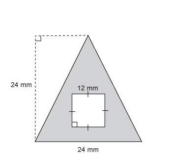 What is the area of the shaded part of the figure?  a. 144 mm²&lt;